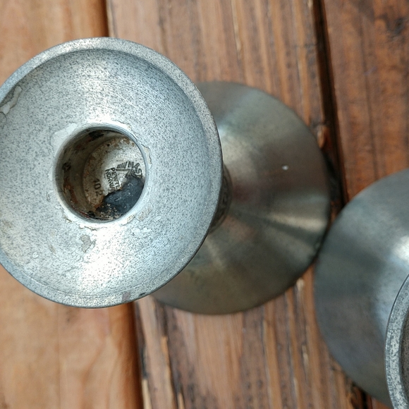 Vtg Pewter Norway taper candle holder (set) - Picture 3 of 9
